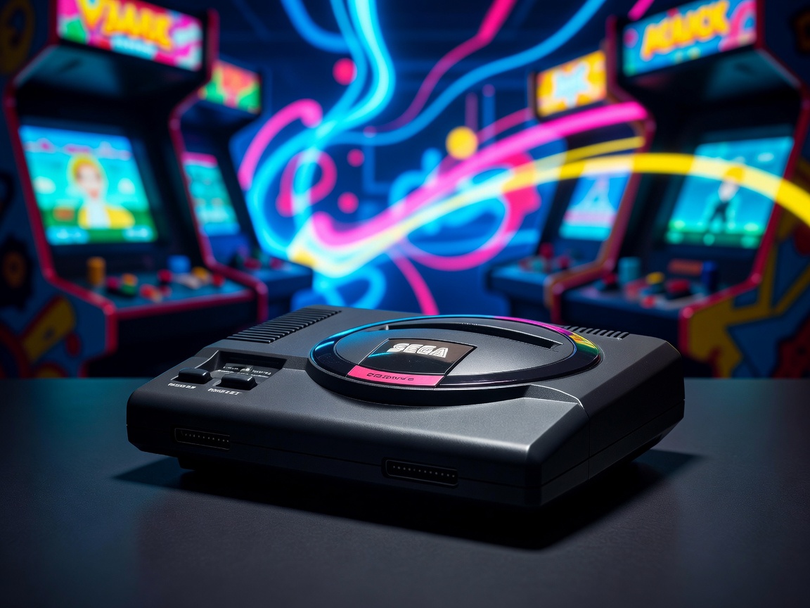 Sega Mega Drive pelikonsoli ja pelihalligrafiikka
