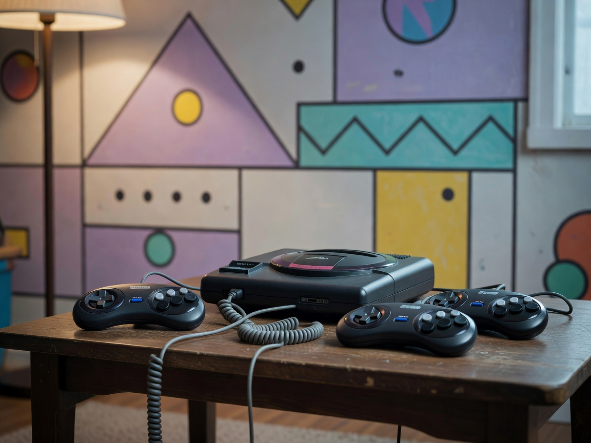 Sega Mega Drive pelikonsolin klassiset ohjaimet ja retroarkkitehtuuri