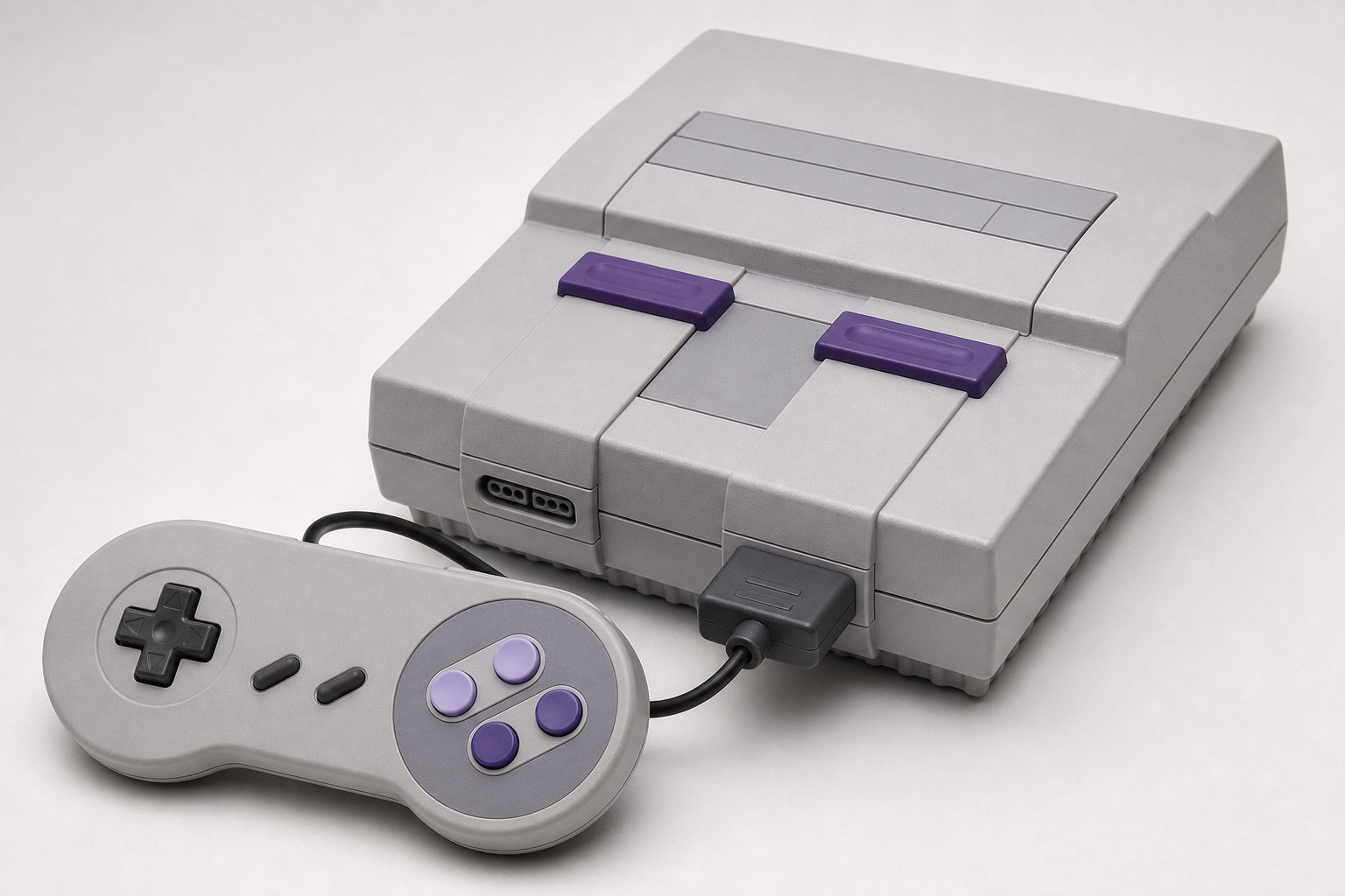 Super Nintendo Entertainment System pelikonsoli ja ohjain